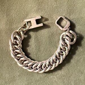 India Hicks Silver  Double link Chain Bracelet, signature H